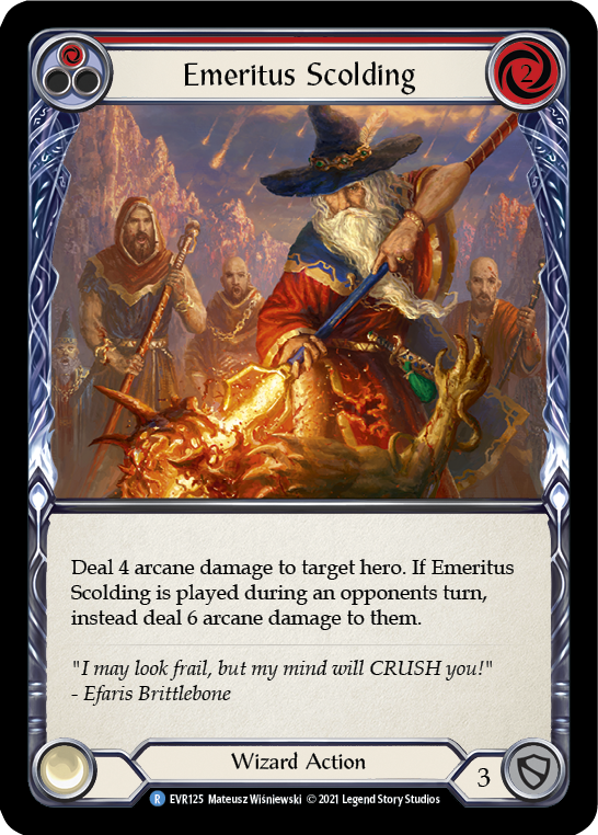 Emeritus Scolding (Red) | Rare - First Edition – Fabarmory.com