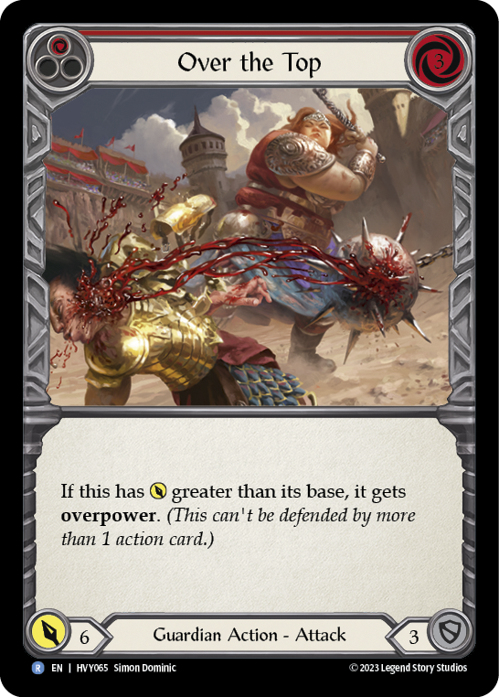 rare overpower cards Over the Top (Red)