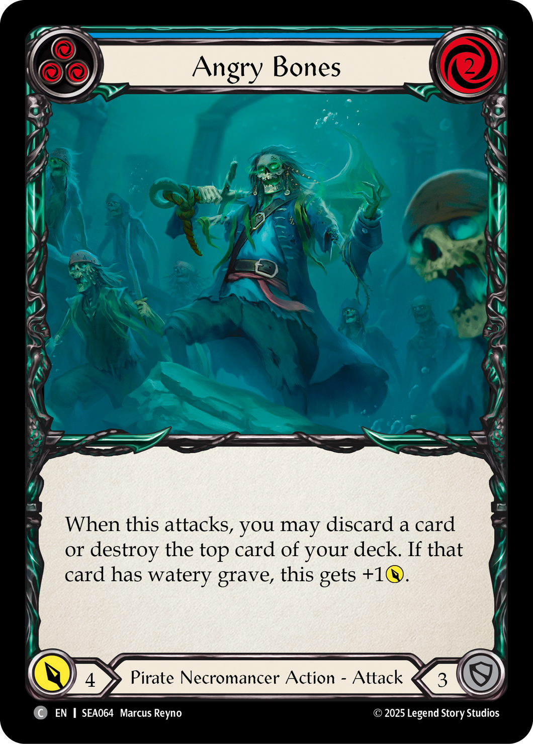Angry Bones (Blue) | Common [Rainbow Foil]