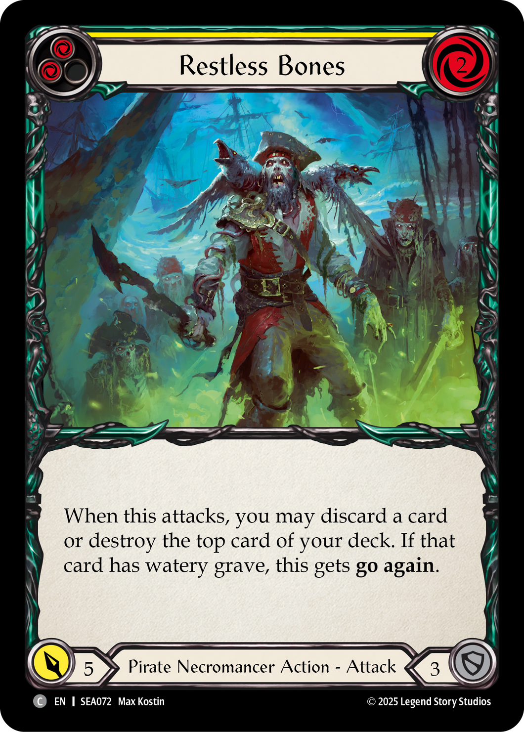 Restless Bones (Yellow) | Common [Rainbow Foil]
