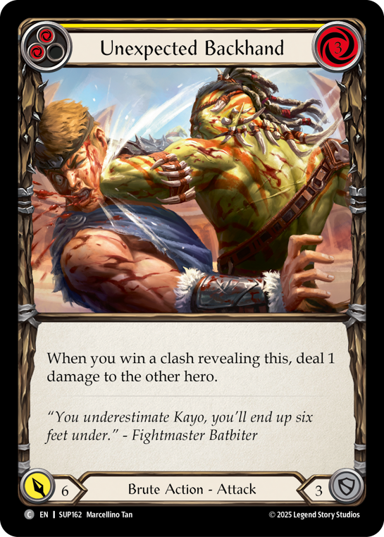 Unexpected Backhand (Yellow) | Common [Rainbow Foil]