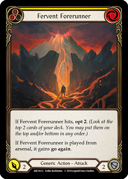 Fervent Forerunner (Yellow) | Common [Rainbow Foil] - 1st Edition