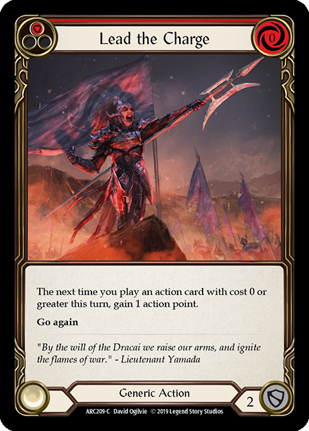 Lead the Charge (Red) | Common [Rainbow Foil] - 1st Edition