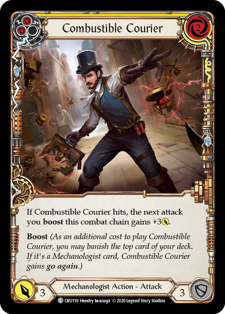 Combustible Courier (Yellow) | Common [Rainbow Foil] - 1st Edition