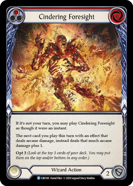 Cindering Foresight (Red) | Rare [Rainbow Foil] - 1st Edition