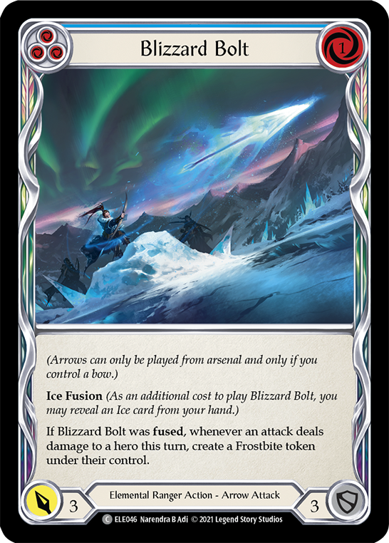 Blizzard Bolt (Blue) | Common [Rainbow Foil] - First Edition