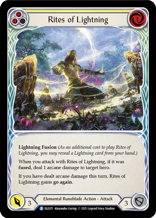 Rites of Lightning (Yellow) | Rare [Rainbow Foil] - First Edition