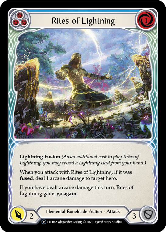 Rites of Lightning (Blue) | Rare [Rainbow Foil] - Unlimited
