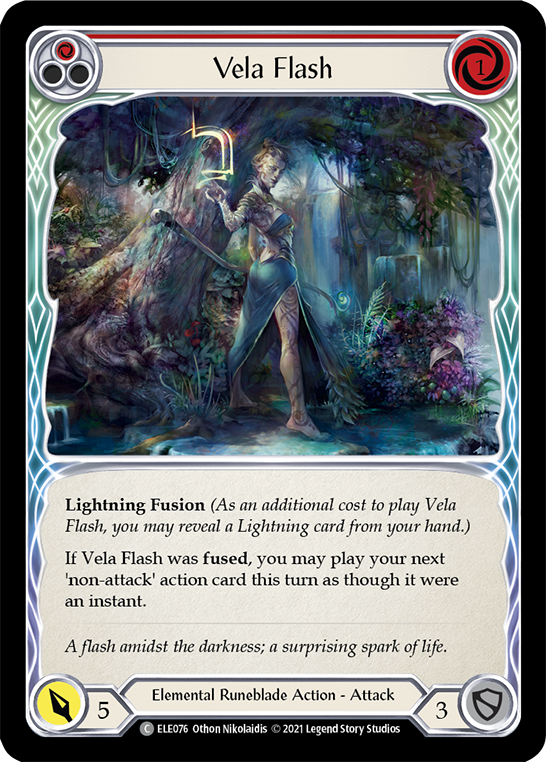 Vela Flash (Red) | Common [Rainbow Foil] - First Edition