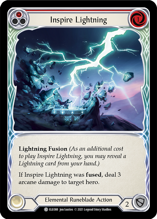 Inspire Lightning (Red) | Common [Rainbow Foil] - First Edition