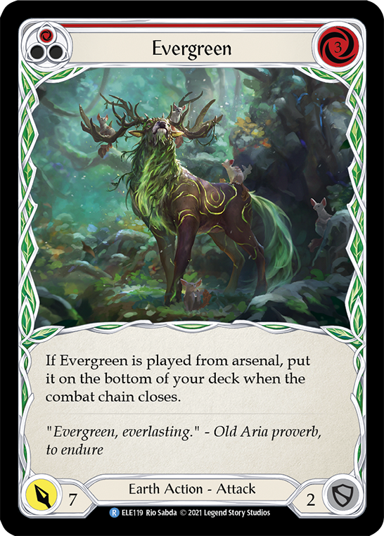 Evergreen (Red) | Rare [Rainbow Foil] - First Edition