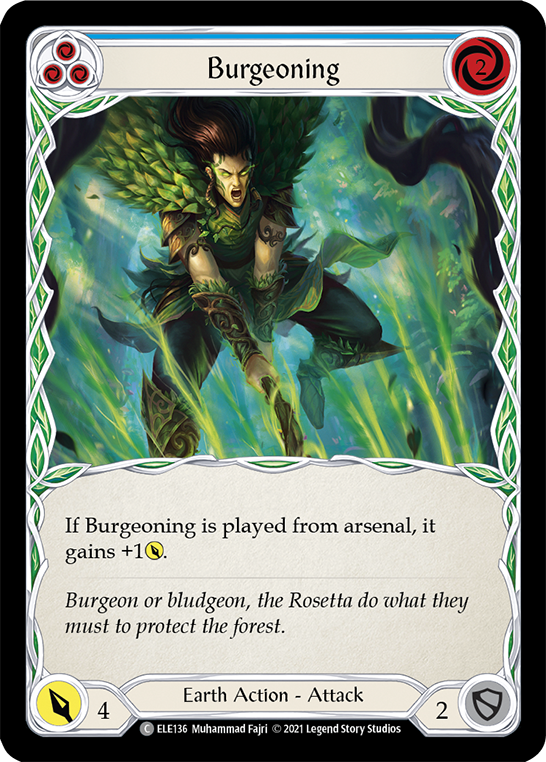 Burgeoning (Blue) | Common [Rainbow Foil] - First Edition