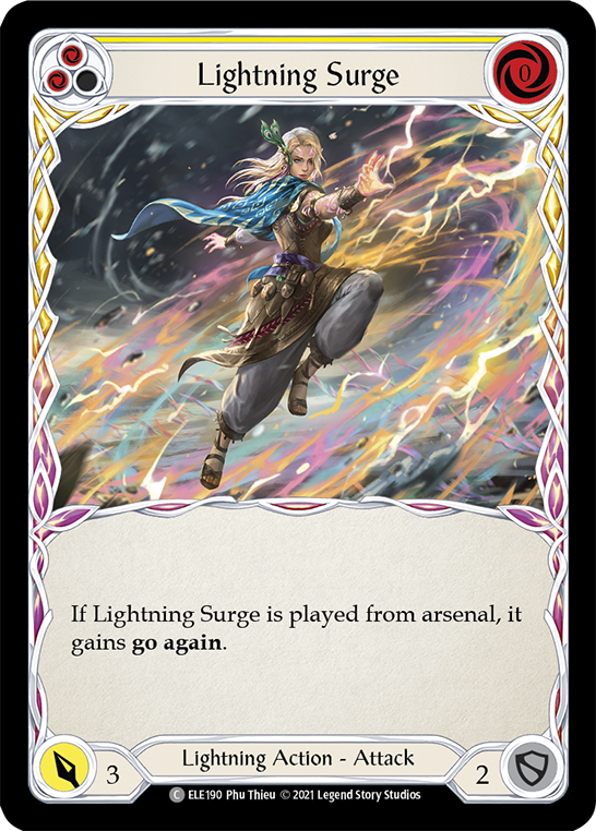 Lightning Surge (Yellow) | Common [Rainbow Foil] - First Edition