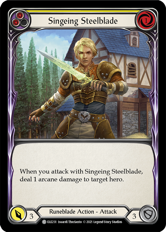 Singeing Spellblade (Yellow) | Common - First Edition