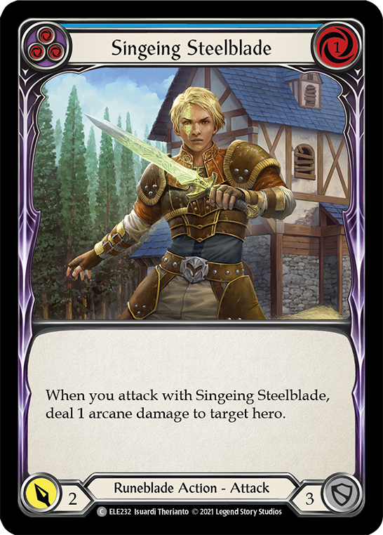 Singeing Spellblade (Blue) | Common - First Edition