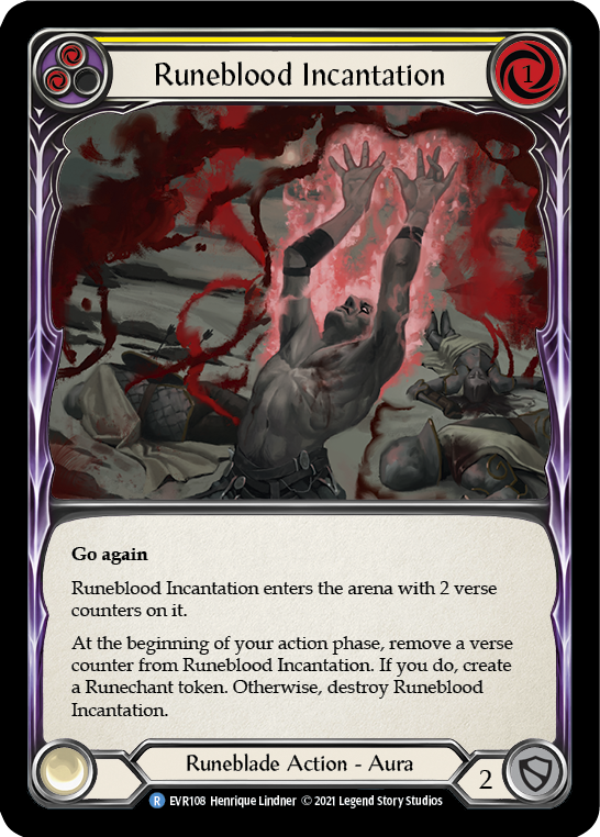 Runeblood Incantation (Yellow) | Rare [Rainbow Foil] - First Edition