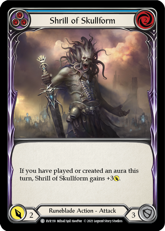 Shrill of Skullform (Blue) | Common [Rainbow Foil] - First Edition