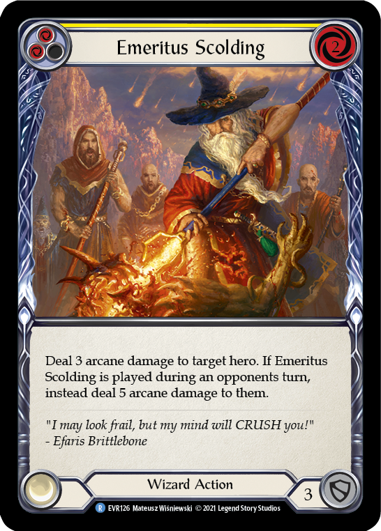 Emeritus Scolding (Yellow) | Rare [Rainbow Foil] - First Edition