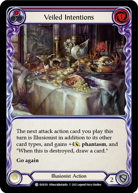 Veiled Intentions (Red) | Common [Rainbow Foil] - First Edition