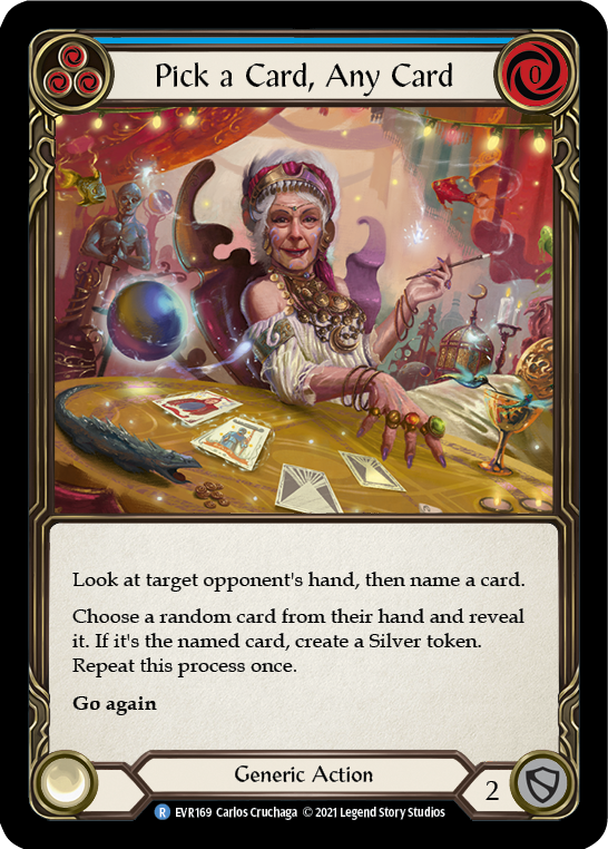 Pick a Card, Any Card (Blue) | Rare [Rainbow Foil] - First Edition