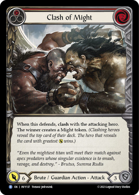 Clash of Might (Red) | Rare [Rainbow Foil]