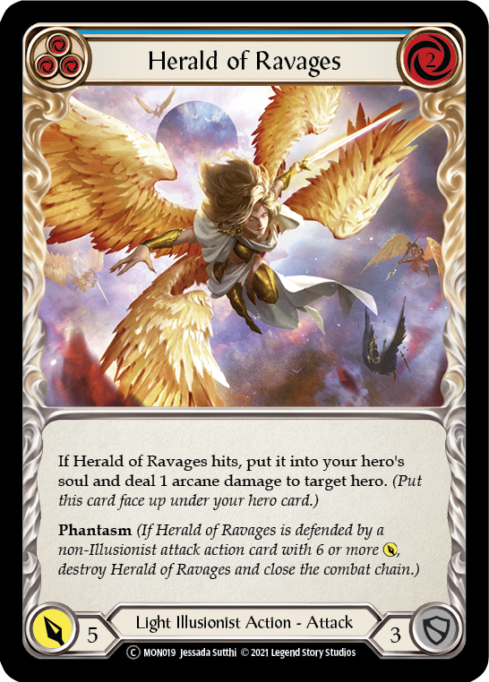 Herald of Ravages (Blue) | Common [Rainbow Foil] - Unlimited