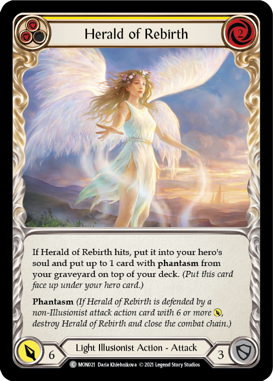 Herald of Rebirth (Yellow) | Common [Rainbow Foil] - First Edition