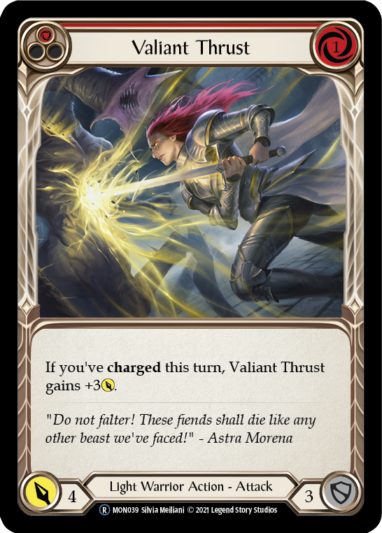 Valiant Thrust (Red) | Rare [Rainbow Foil] - Unlimited