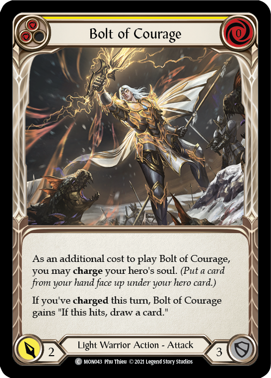 Bolt of Courage (Yellow) | Common [Rainbow Foil] - First Edition