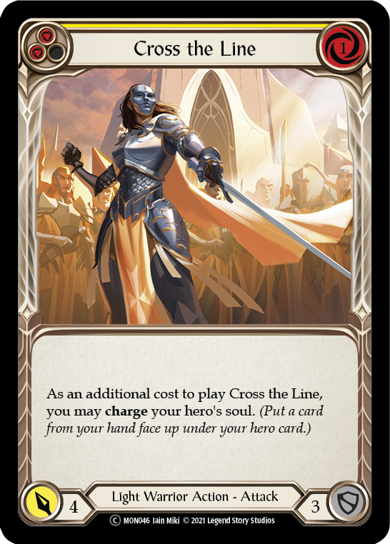 Cross the Line (Yellow) | Common [Rainbow Foil] - Unlimited