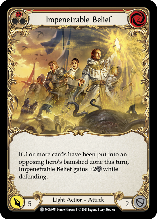 Impenetrable Belief (Red) | Common [Rainbow Foil] - First Edition