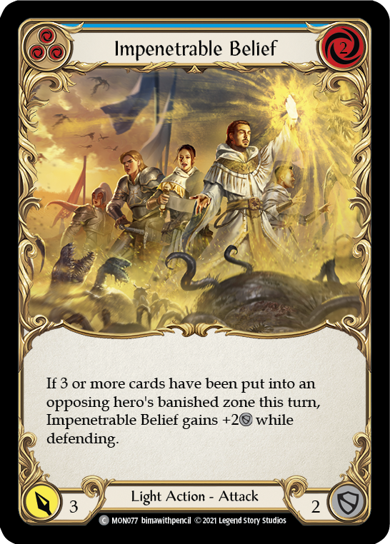 Impenetrable Belief (Blue) | Common [Rainbow Foil] - First Edition