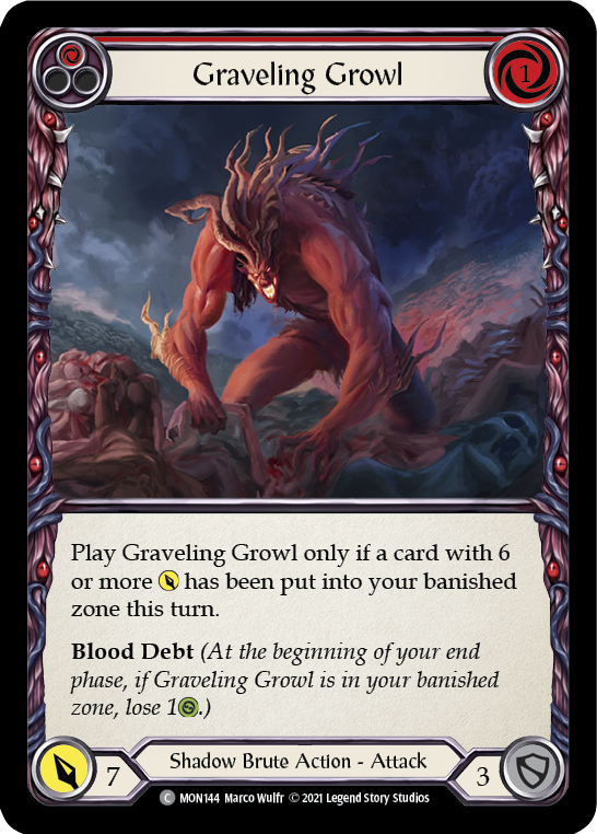 Graveling Growl (Red) | Common [Rainbow Foil] - First Edition