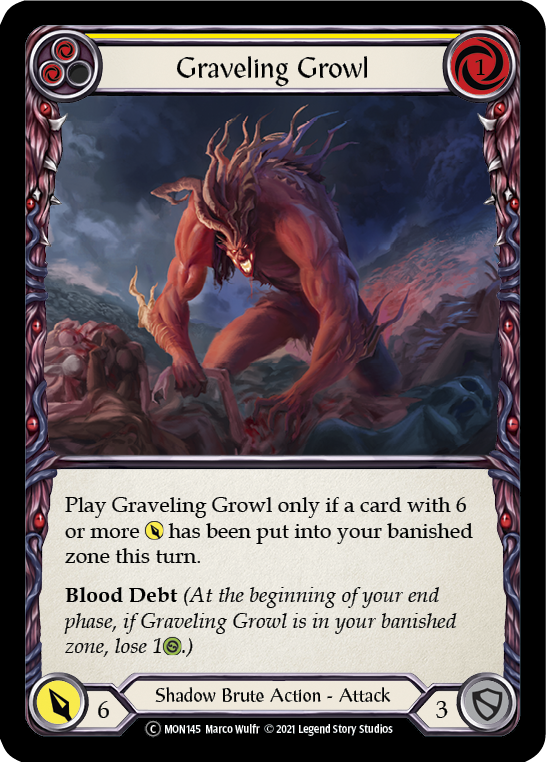 Graveling Growl (Yellow) | Common [Rainbow Foil] - Unlimited