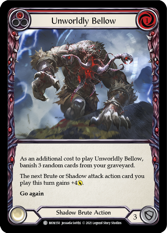 Unworldy Bellow (Red) | Common [Rainbow Foil] - First Edition