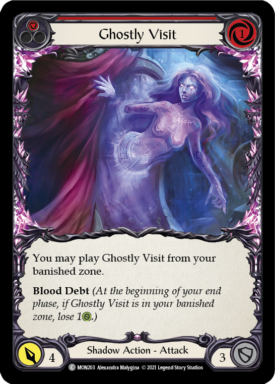 Ghostly Visit (Red) | Common [Rainbow Foil] - First Edition