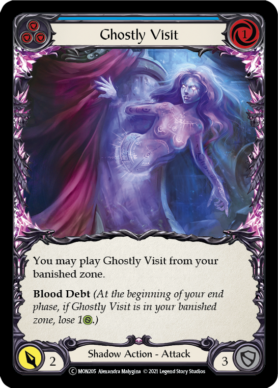 Ghostly Visit (Blue) | Common [Rainbow Foil] - Unlimited