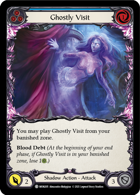 Ghostly Visit (Blue) | Common [Rainbow Foil] - First Edition
