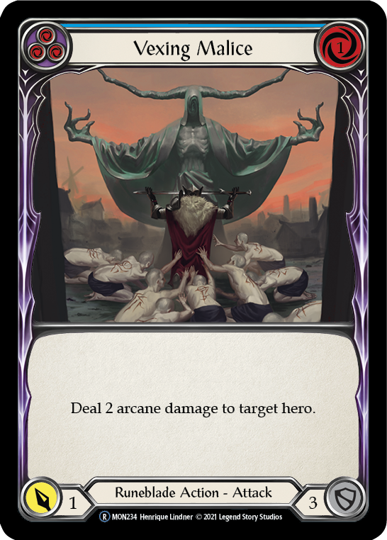Vexing Malice (Blue) | Rare [Rainbow Foil] - Unlimited