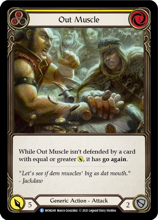 Out Muscle (Yellow) | Rare [Rainbow Foil] - First Edition