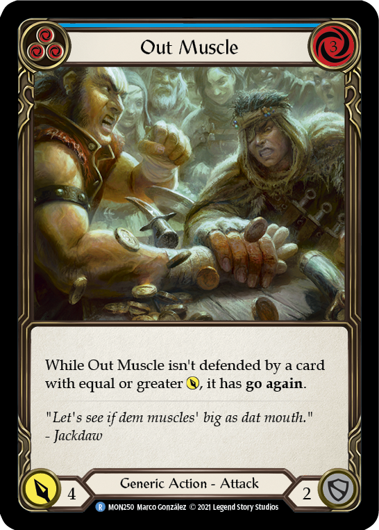 Out Muscle (Blue) | Rare [Rainbow Foil] - First Edition