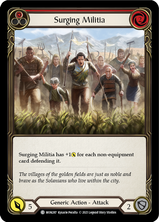 Surging Militia (Red) | Common [Rainbow Foil] - First Edition