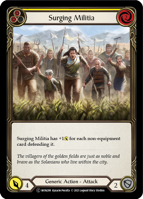 Surging Militia (Yellow) | Common [Rainbow Foil] - Unlimited