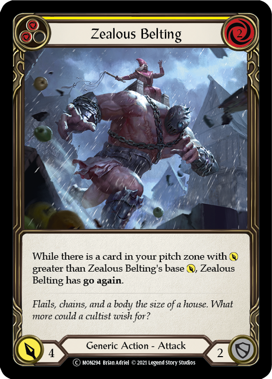 Zealous Belting (Yellow) | Common [Rainbow Foil] - Unlimited