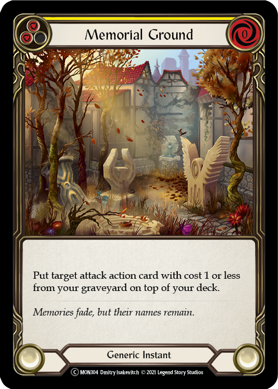 Memorial Ground (Yellow) | Common [Rainbow Foil] - Unlimited