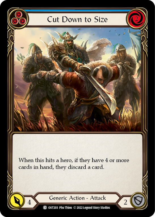 Cut Down to Size (Blue) | Common [Rainbow Foil]