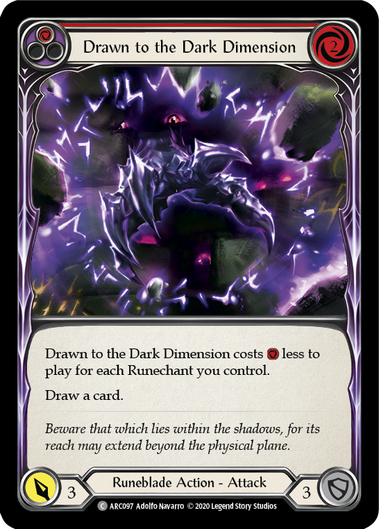 Drawn to the Dark Dimension (Red) | Common [Rainbow Foil] - Unlimited