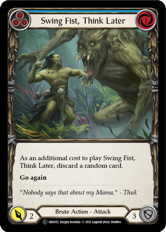 Swing Fist, Think Later (Blue) | Common [Rainbow Foil] - Unlimited