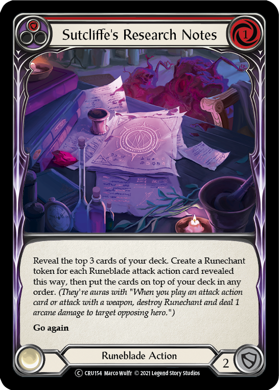 Sutcliffe's Research Notes (Red) | Common [Rainbow Foil] - Unlimited