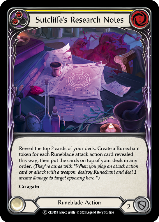 Sutcliffe's Research Notes (Yellow) | Common [Rainbow Foil] - Unlimited